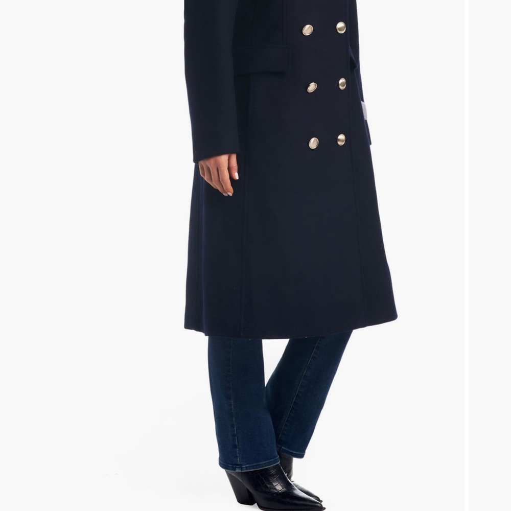 Vince Camuto Midnight Blue Double-Breasted Coat - Picture 4 of 4